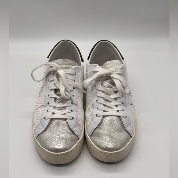 D.A.T.E. Black + White Leather Sneakers - Picture 4 of 8